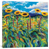 "Foxy Triptych Panel III Gallery" by Iris Scott, 37"x37"x1.5"