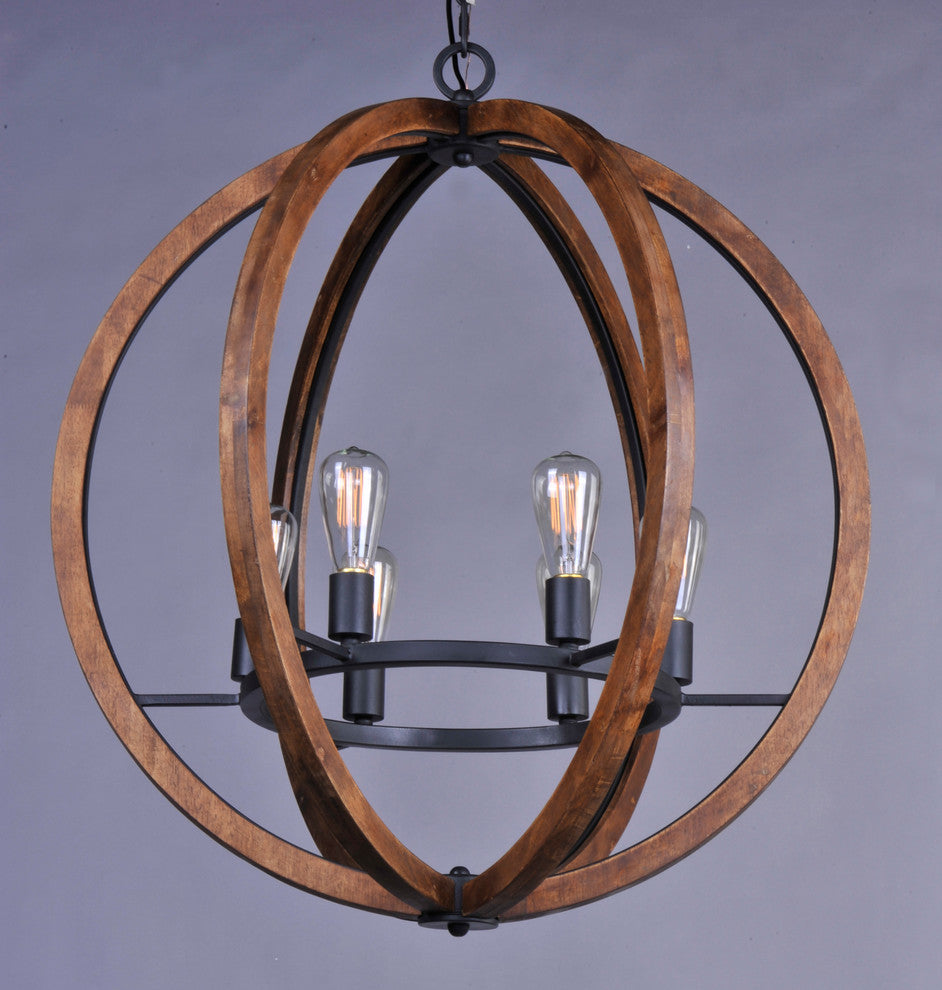Bodega Bay 6-Light Chandelier, Anthracite