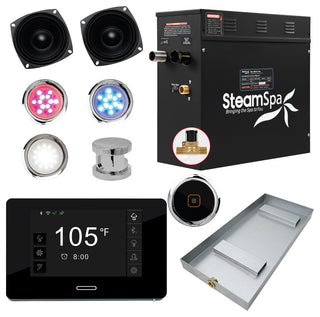 Black Series Wifi/Bluetooth 4.5kW QuickStart Steam Bath Set, Polished Chrome