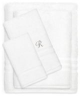Denzi 4-Piece Towel Combination Set With Monogrammed Letter, R, White