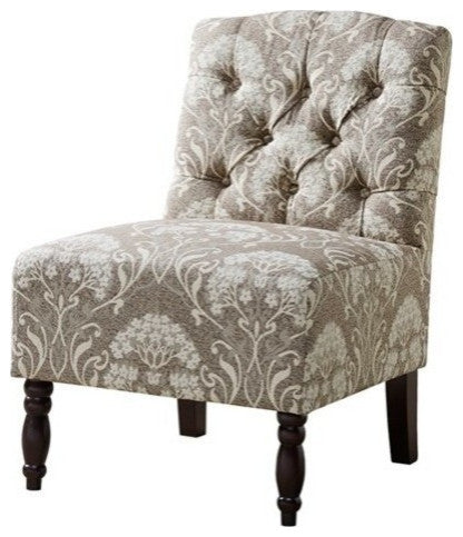 Madison Park Lola Tufted Armless Chair, Beige, Taupe