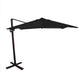 10' Square Bronze Cantilever Crank Aluminum Umbrella, Black Sunbrella