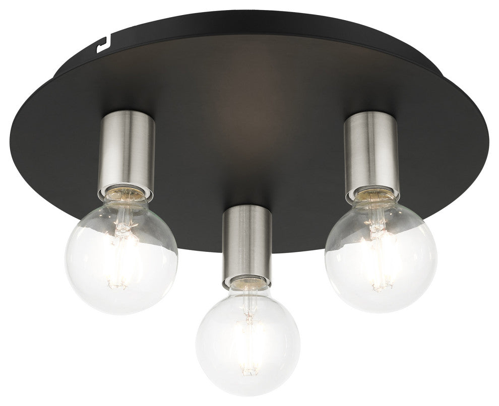 Black Transitional, Versatile, Modern, Urban, Minimal Flush Mount