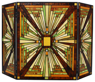 Innes Mission-Style 3Pcs Folding Fireplace Screen 45" Wide