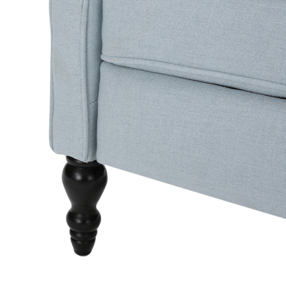 GDF Studio Elizabeth Tufted Back Recliner, Light Sky/Fabric