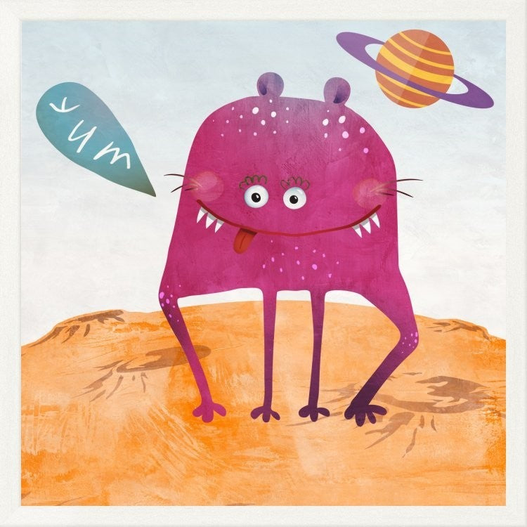 "Alien Friend Number 2" Framed Canvas Giclee by Skip Teller, 33x33"
