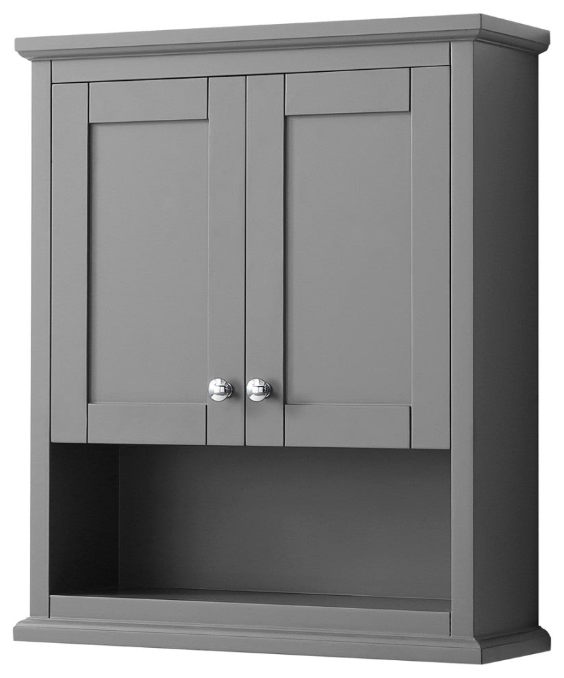 Avery Over-the-Toilet Wall-Mounted Storage Cabinet, Dark Gray