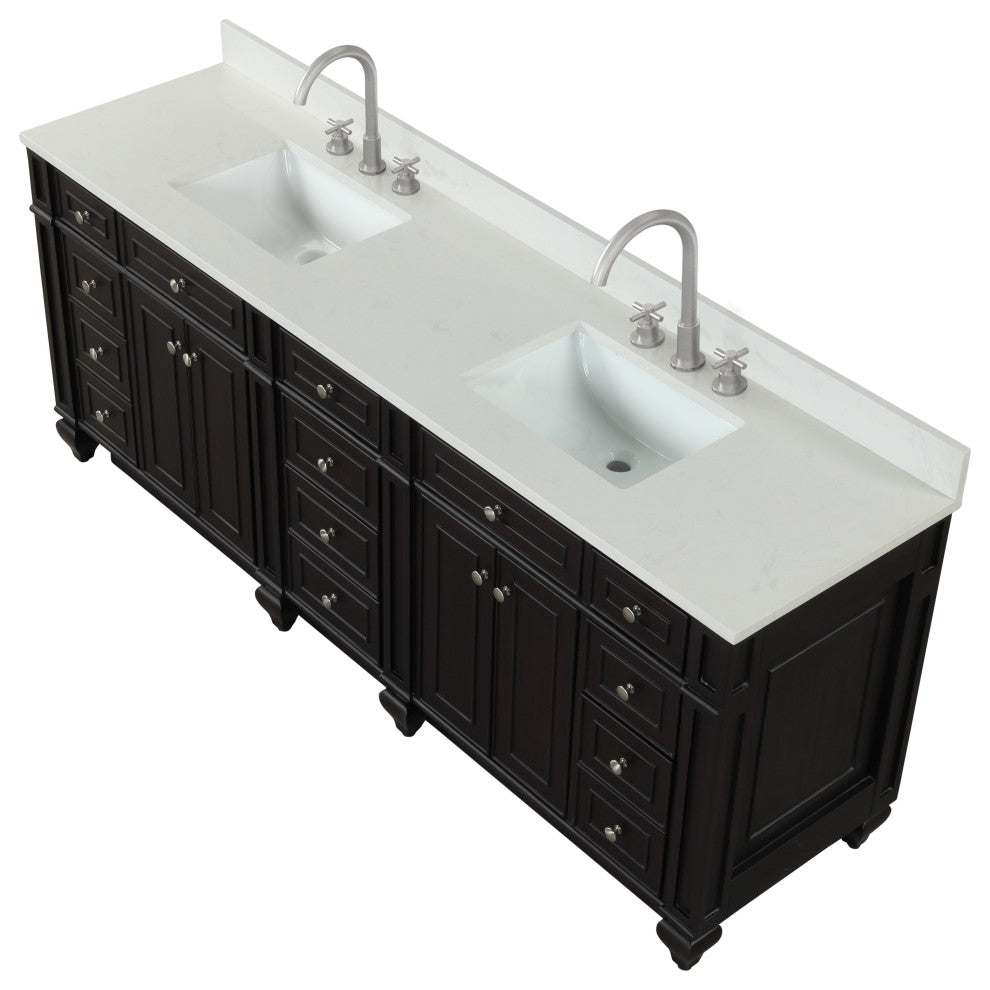 Winston Traditional Espresso 84" Double Vanity