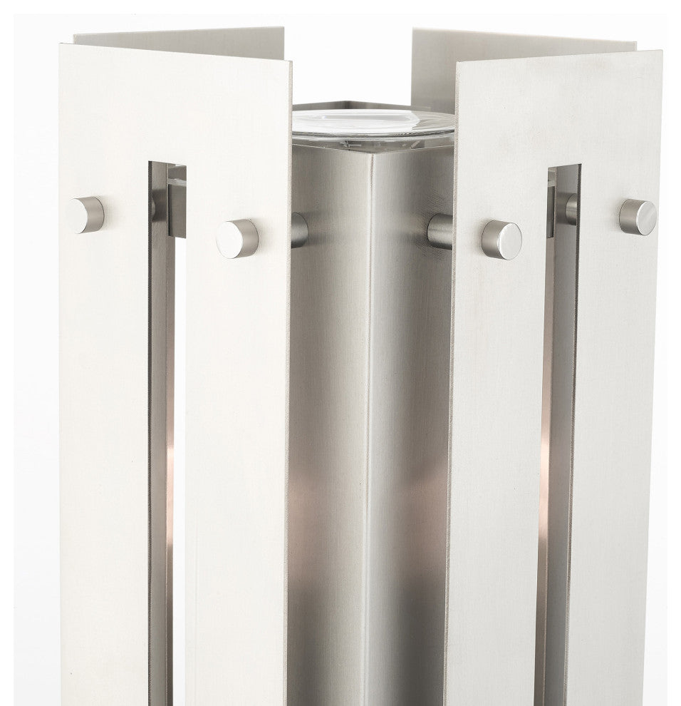 Livex Lighting Utrecht 1 Light Brushed Nickel Large Outdoor Post Top Lantern
