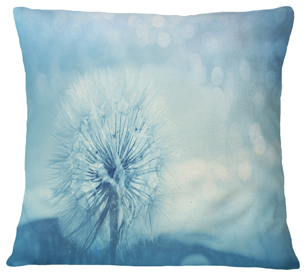 Close Up White Dandelion With Filter Flower Throw Pillow, 16"x16"