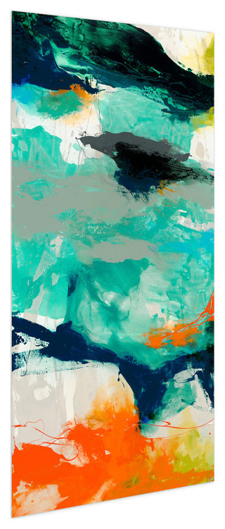 "Tidal Abstract 2" Abstract Wall Art on Tempered Glass Contemporary Artwork