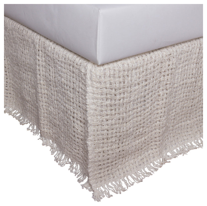 Tarwick Linen Bed Skirt, Ivory
