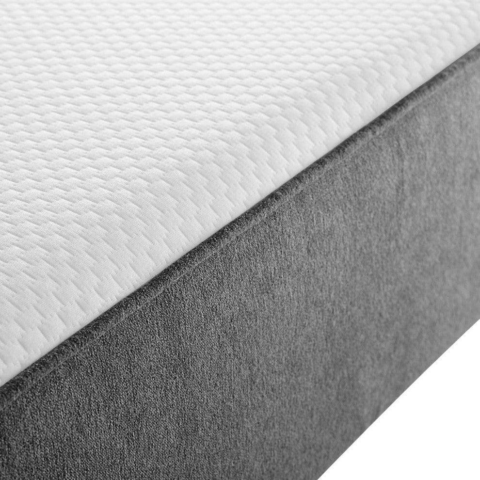 10" Memory Foam Mattress, King Size, White, Modern Contemporary, Bedroom