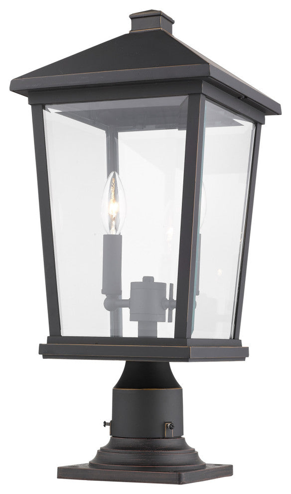 Z-Lite 568PHBR-533PM Beacon 2 Light 22" Tall Outdoor Pier Mount - Oil Rubbed