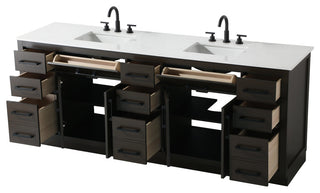 Home Living 84" Double Bathroom Vanity, Mocha Brown