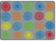 Flagship Carpets VA413-32A 6'X8'4" Circles Grey & Multi Educational Rug