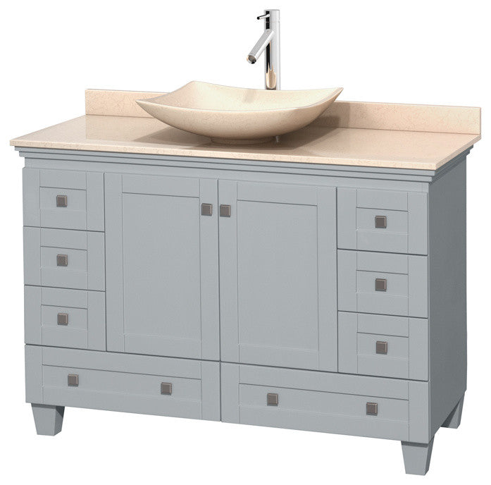 Acclaim Oyster Gray Vanity, 48", Arista Ivory Marble, Ivory Marble