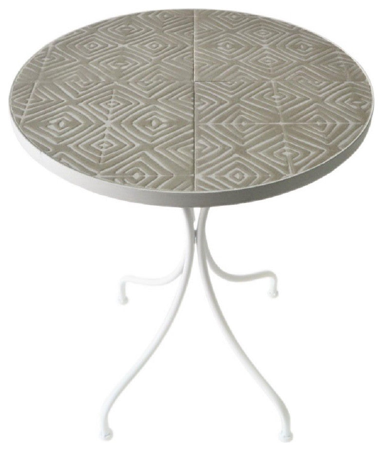 Mosaic Art Collection Accent Table, Peace Lily, Single Table