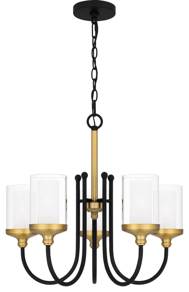 Quoizel ROW5022MBK 5-Light Chandelier, Rowland