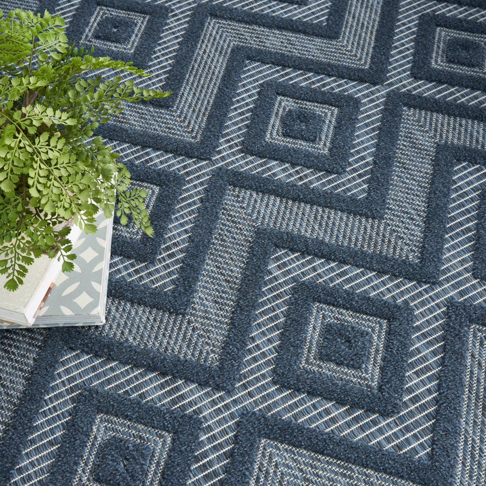 Nourison Versatile 7' x 10' Navy Blue Modern Area Rug