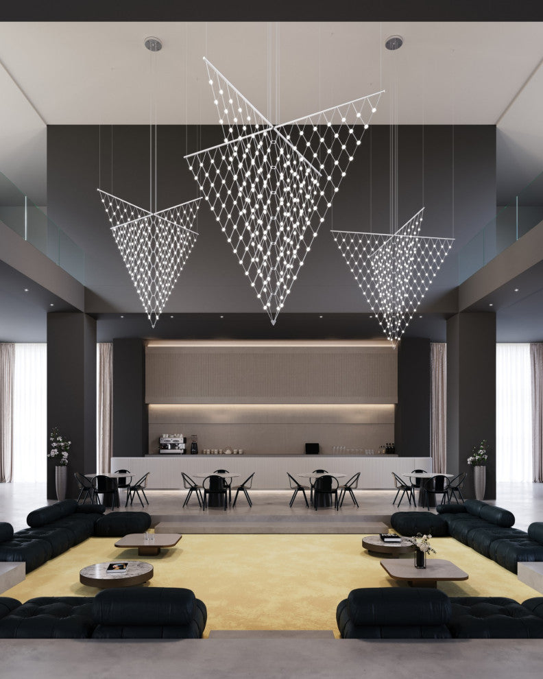 Sonneman 1885.C Constellation Galaxy Matrix 4 Light 78"W LED - Bright Satin