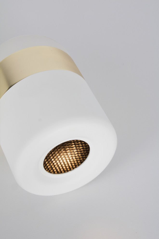 Ling Pendant, White/ Brass