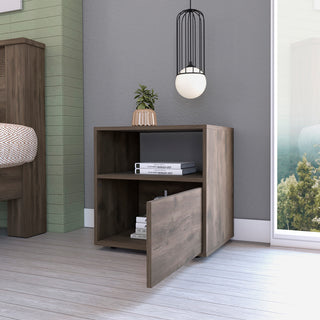 Valencian Nightstand With Open Shelf and Cabinet