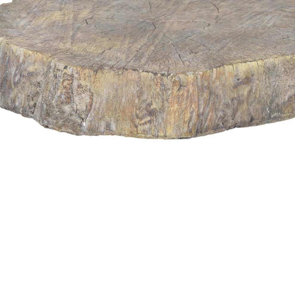 Benzara BM200916 Round Cemented Log Accent, Brown