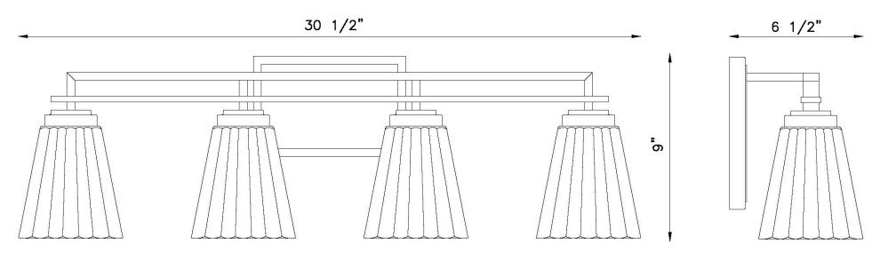 Z-LITE 4-Light Vanity, Matte Black