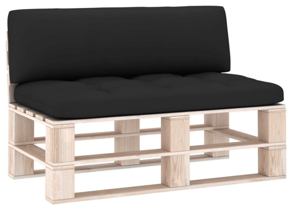 vidaXL Pallet Cushions 2 pcs Black Fabric