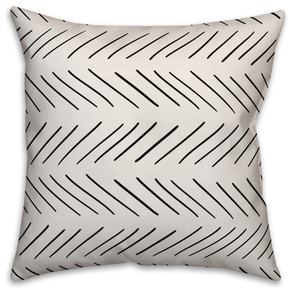 Black and White Modern Chevron 20x20 Throw Pillow Cover