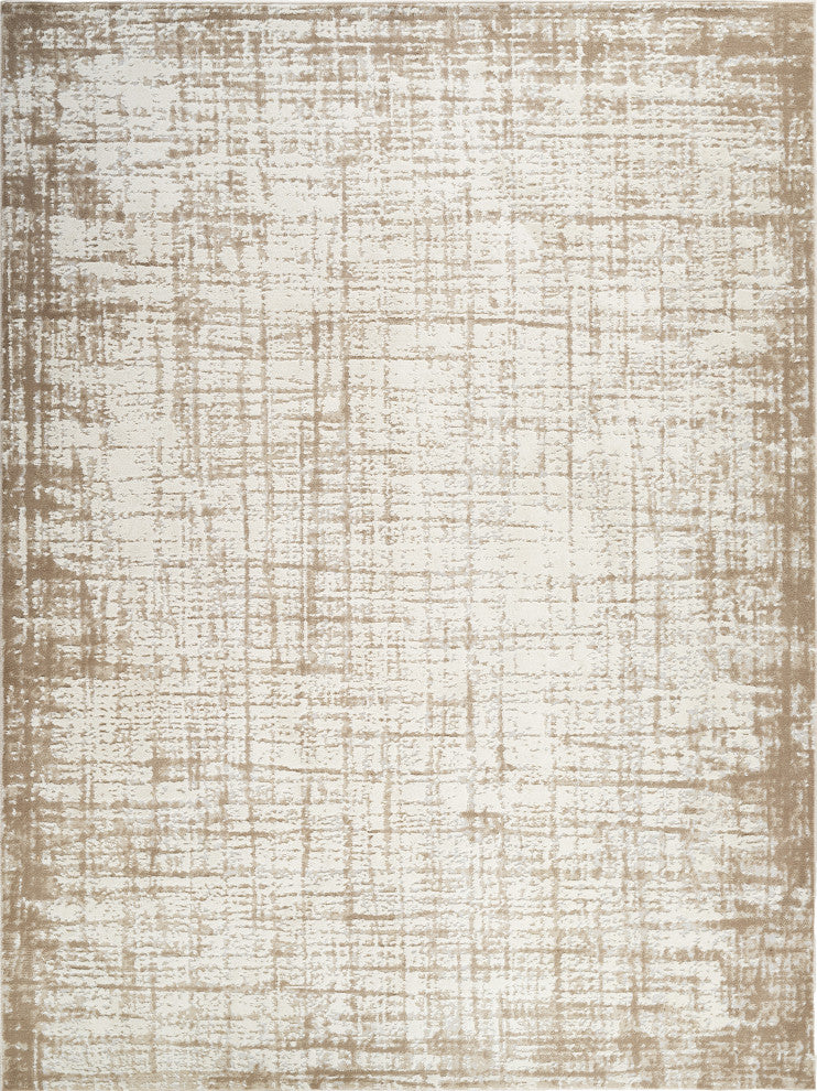 High-Low Kinsley Ivory/Brown Rug, Ivory, 8'9"x11'10"