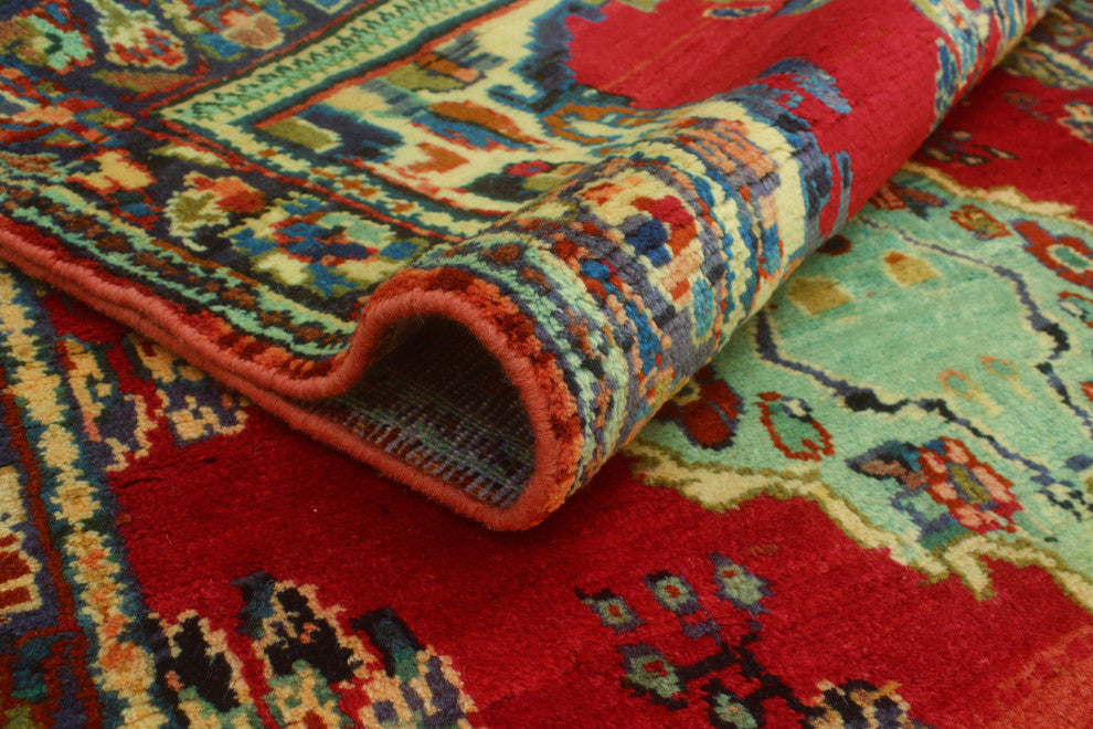 Fine Vintage Distressed Kyleigh Red/Blue Runner, 3'7x10'11