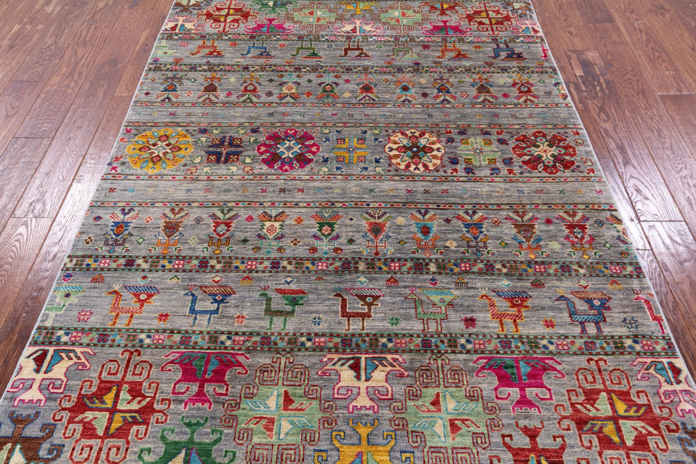 5' 0" X 7' 0" Persian Gabbeh Tribal Handmade Rug - Q12312