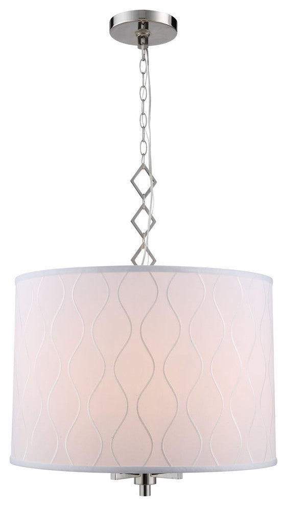 Elegant Lighting Meridian Collection Pendant, Polished Nickel