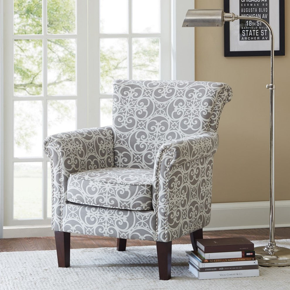Madison Park Brooke Accent Chair,  Gray, Accent Chair