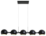 LNC Hosodani 5-Light 41.3" Modern Linear LED Kitchen Island Light, Matte Black