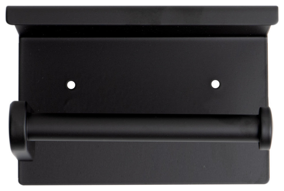 ALFI brand ABTPC66-BLA Black Matte Stainless Steel Toilet Paper Holder w/ Shelf