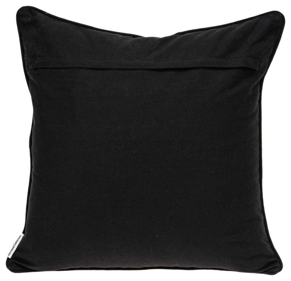 20" X 7" X 20" Transitional Black And White Zebra Pillow Cover With Poly Insert