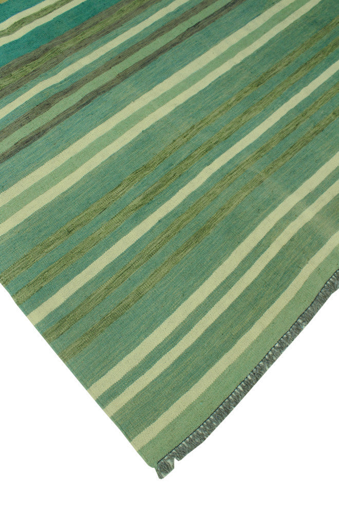 Winchester Kilim Olabisi Green/Ivory Rug, 6'4x9'5