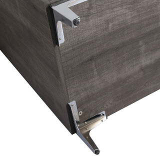 Single Vanity, Gray Oak Finish With Solid Surface Resin White Sink, 30"