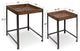Marsh Wood And Metal Accent Table Set, Rustic Brown 2 Piece