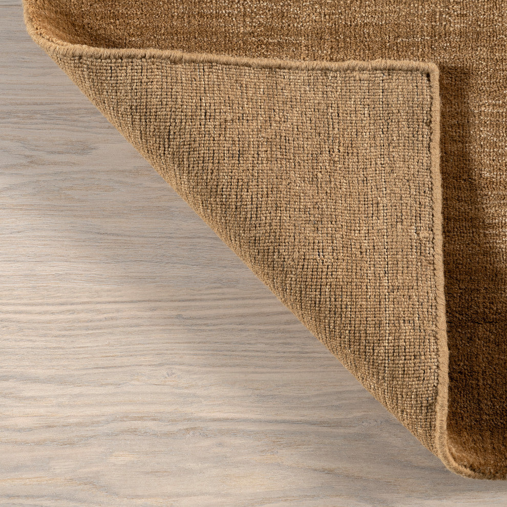 Arrel Speckled Wool-Blend Area Rug, Wheat 2' 6" x 12'
