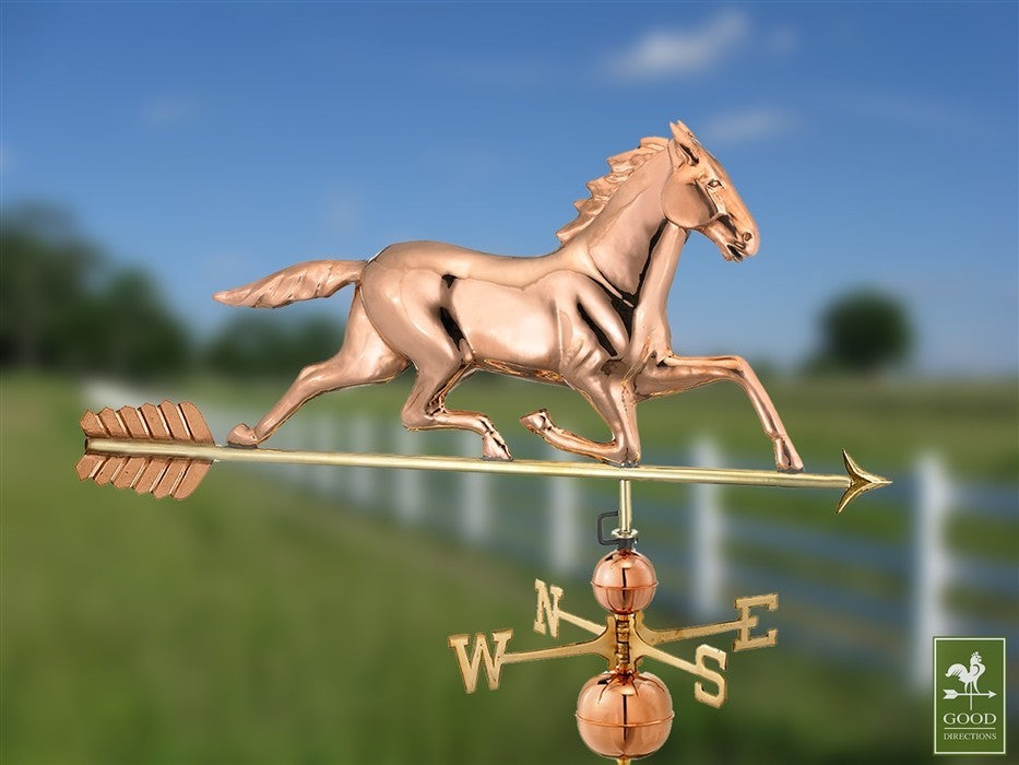 Large Horse Estate Weathervane, Pure Copper