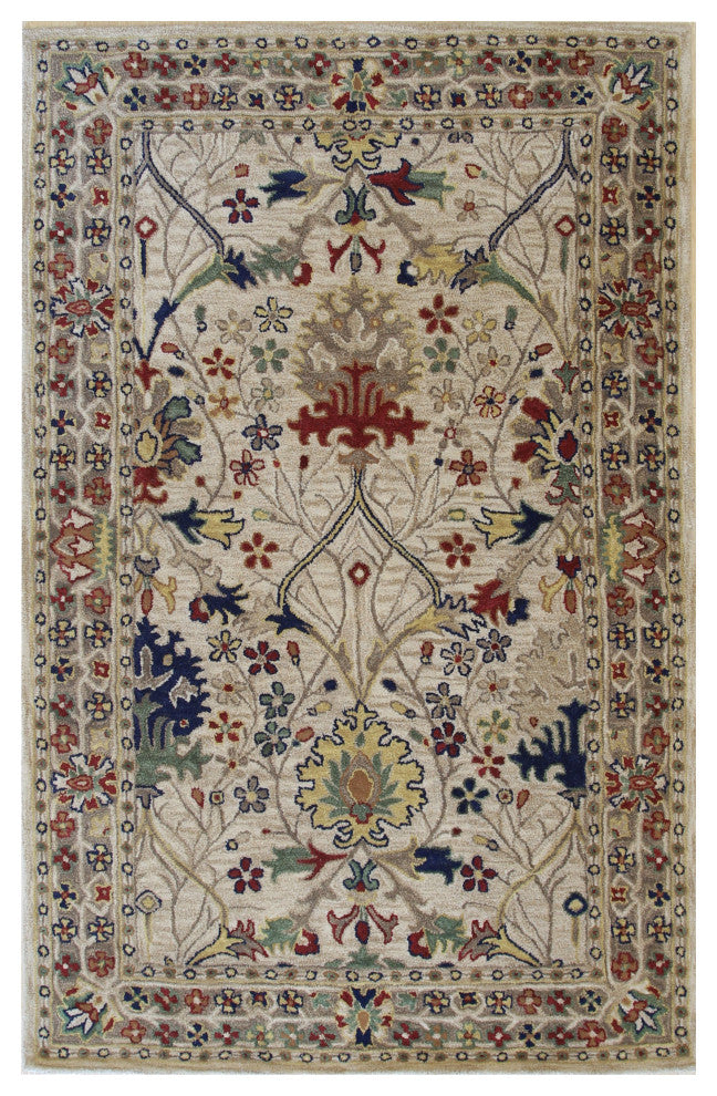 Ivory Traditional Oriental Morris Area Rug