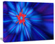 Rotating Fractal Blue Fireworks, Floral Canvas Art Print, 20"x12"