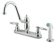 Templeton Double Handle 8" Kitchen Faucet with White Sprayer