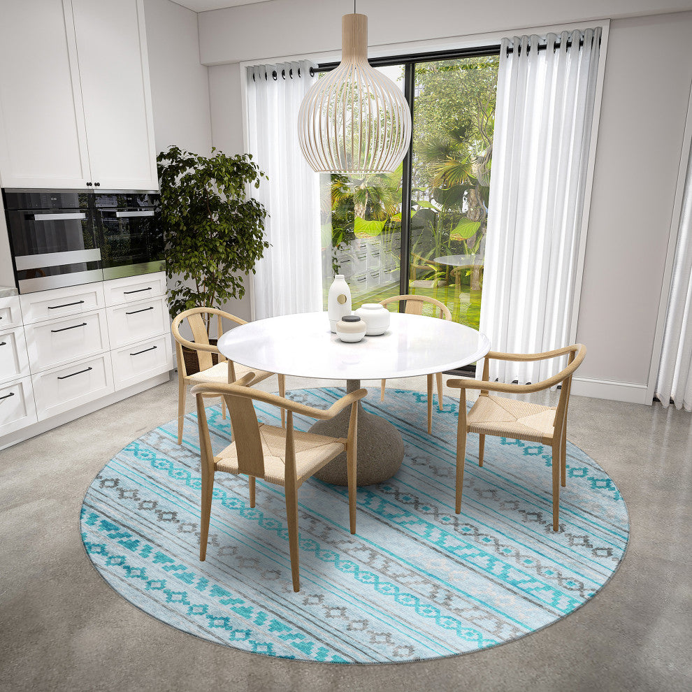 Indoor/Outdoor Sedona SN10 Skydust Machine Washable 6' x 6' Round Rug
