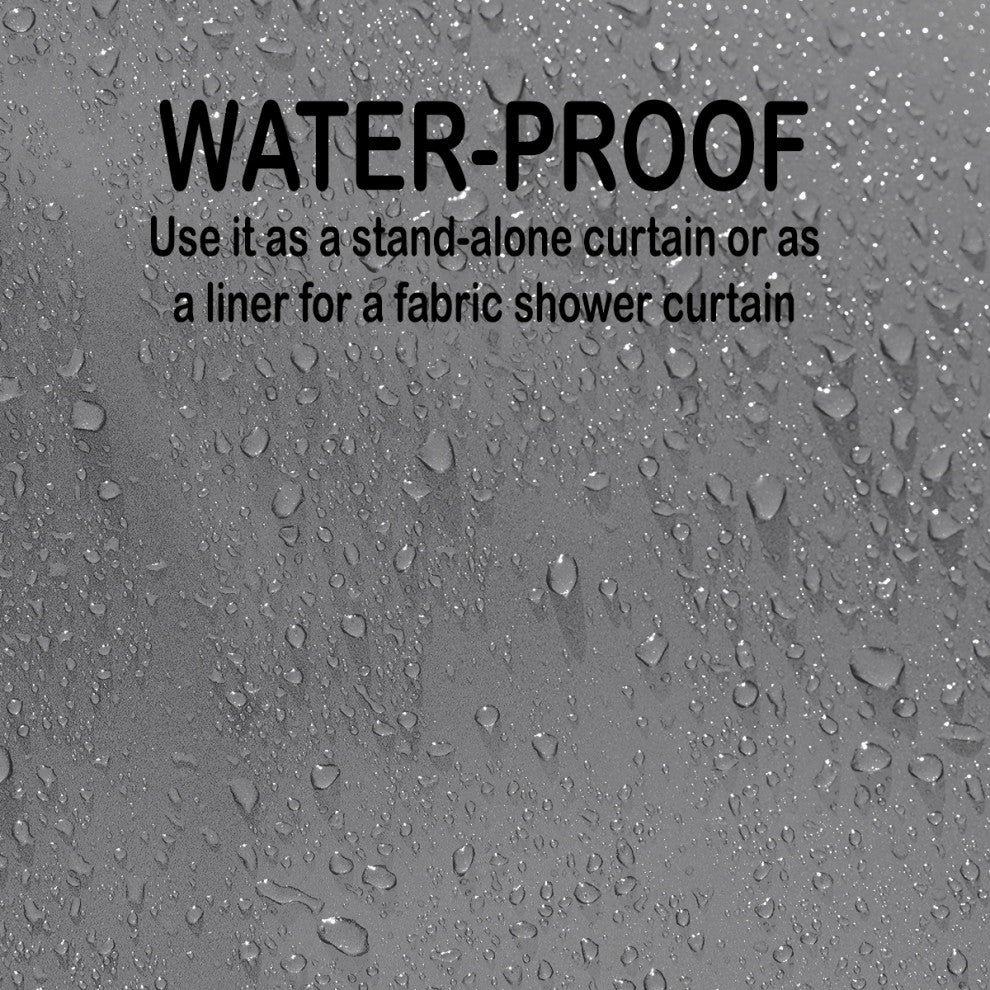 Grey Stall Shower Curtain Half Size Polyester 8 Rings 72"L x 48"W