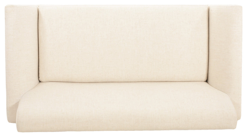 Salsa Uphostered Elm Wood Frame Loveseat, Beige